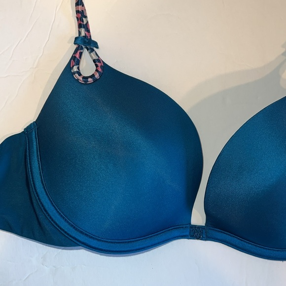 Victorias Secret Bra Womens 34B Teal Blue Sexy Little Things Push Up adjustable - Picture 11 of 11